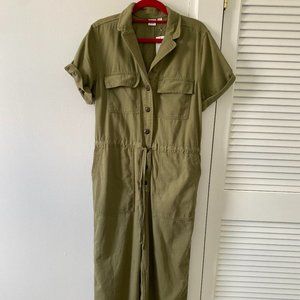 Relisted - olive green utility jumpsuit